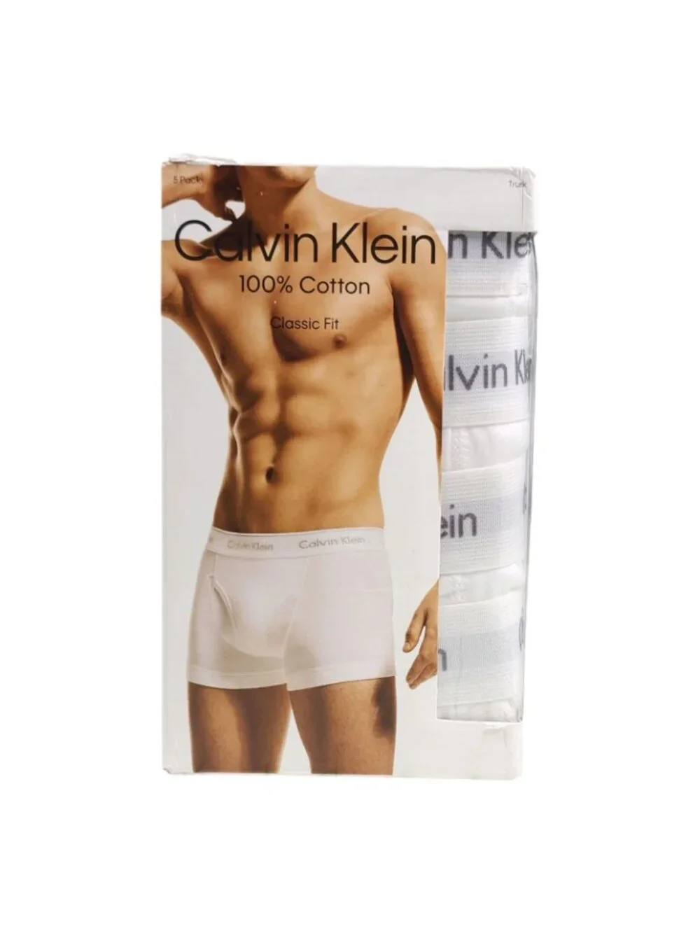 Calvin Klein Mens 5-Pack Classic Fit Cotton Trunks White 2XL XXL  $70